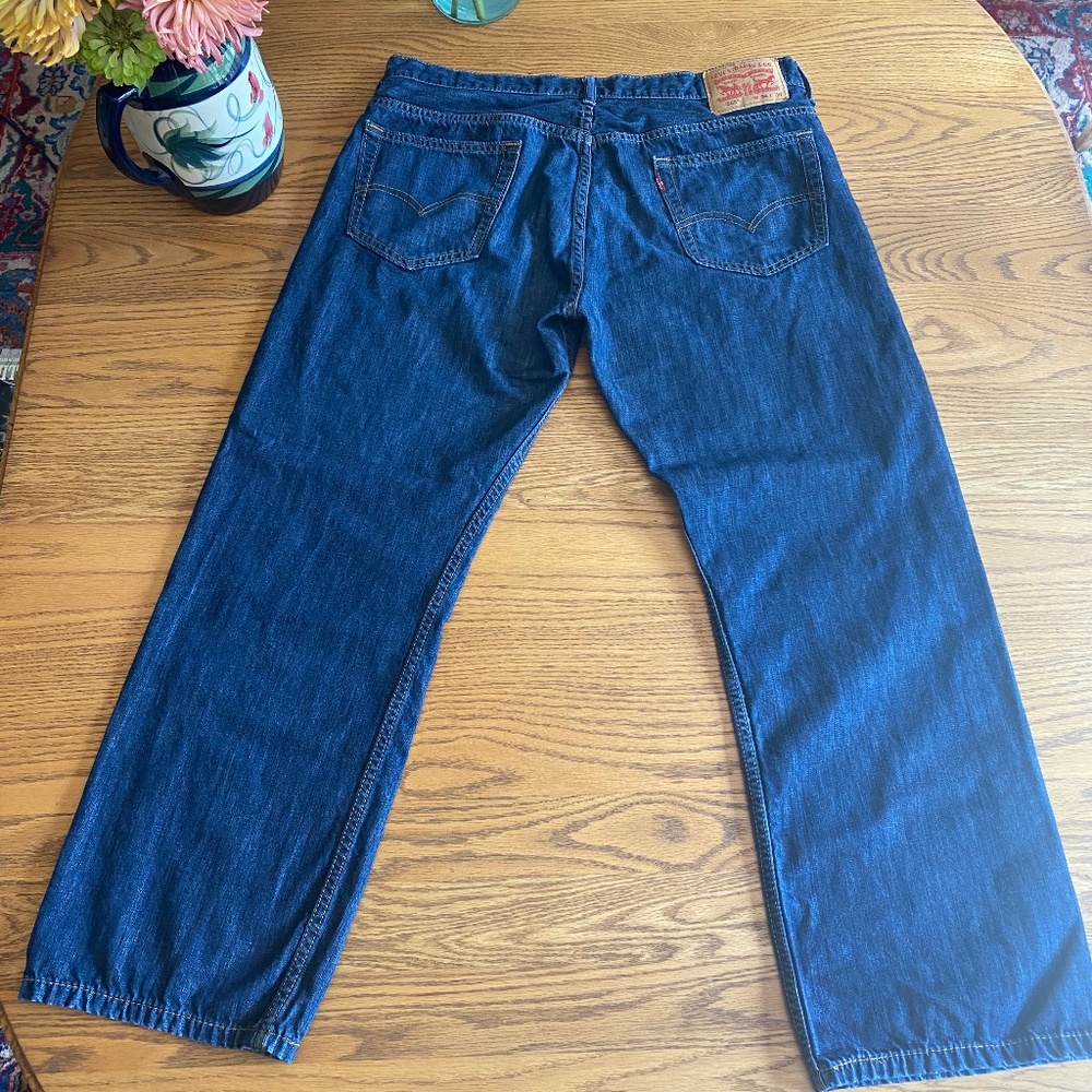 Levis 569 Jeans Mens 34x30 (34x29) Loose Straight Fit Dark Blue 100% COTTON-EUC!